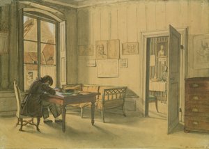 Erwin Speckter i sitt hem i München (wc på papper) av Carl Julius Milde