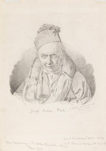 Porträtt av målaren Joseph Anton Koch 1768-1839, 1836. av Carl Küchler