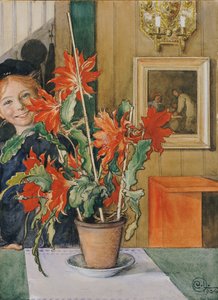 Britas kaktus, 1904 av Carl Larsson