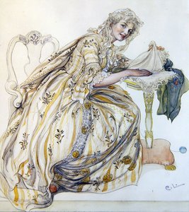 Juldekoration (akvarell på papper) av Carl Larsson