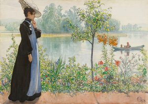 Karin vid Stranden av Carl Larsson