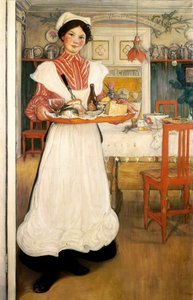 Martina bär frukost på en bricka av Carl Larsson