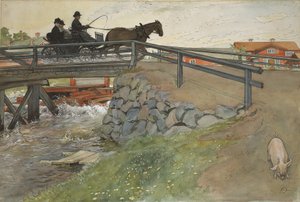 The Bridge, från A Home-serien, c.1895 (wc på papper) av Carl Larsson
