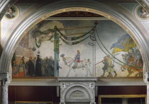 Sveriges kung Gustav Vasas intåg i Stockholm 1523, 1908 av Carl Larsson