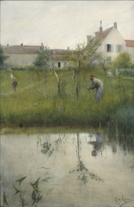 The Old Man and the Nursery Garden, 1883 (wc på papper) av Carl Larsson