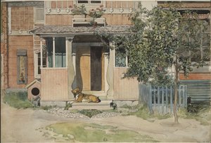 Verandan. Ur Ett hem (26 akvareller) av Carl Larsson