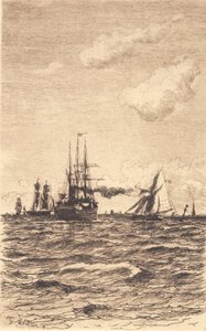 Ångare och segelfartyg av Carl Locher