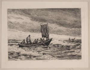 Fiskebåt i bränningen