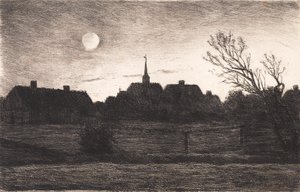 Hornbæk kyrka, sommarkväll av Carl Locher