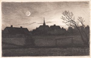 Hornbæk kyrka, sommarkväll