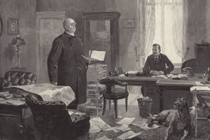 Bismarck dikterar sina memoarer (gravyr)