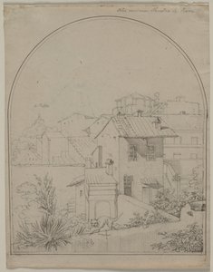 Utsikt från mitt fönster i Rom (recto) av Carl Ludwig Tischbein