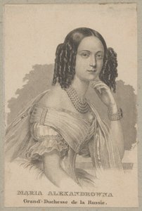 Maria Aleksandrovna (född som Maximiliane Wilhelmine Marie av Hessen-Darmstadt, 1824 Darmstadt - 1880 Sankt Petersburg) - yngsta dotter till Ludvig II av Hessen och Vilhelmine av Baden, prinsessa av Hessen, Rysslands kejsarinna som hustru till tsar av Carl Mayer