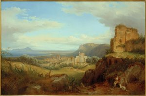 C. Morgonstjärna, utsikt över Terracina av Carl Morgenstern