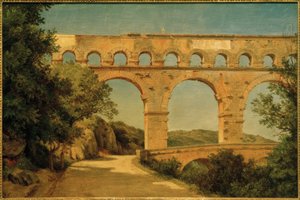 Pont du Gard nära Nîmes / målning av Carl Morgenstern av Carl Morgenstern