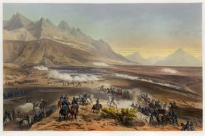 Battle of Buena Vista, från Kriget mellan USA och Mexiko, pub. 1851 (färglitografi)
