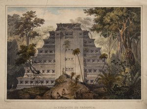 Papantla-pyramiden av Carl Nebel