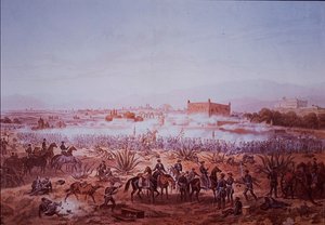 Mexikansk-amerikanska kriget (1846-48), slaget vid Molino del Rey, amerikanska trupper attackerar