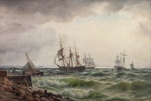 Fartyg under land efter en storm av Carl Neumann