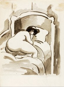 Kvinnlig naken liggande av Carl Newman