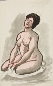 Kvinnlig nakenbild, sittande av Carl Newman