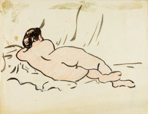 Liggande nakenbild, bakifrån av Carl Newman
