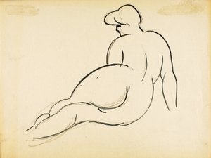 Liggande nakenbild, bakifrån av Carl Newman