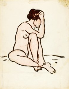 Sittande kvinnlig nakenbild av Carl Newman