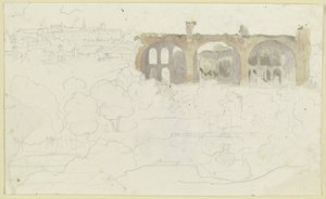 Utsikt över Forum Romanum i Rom med Maxentiusbasilikan av Carl Philipp Fohr