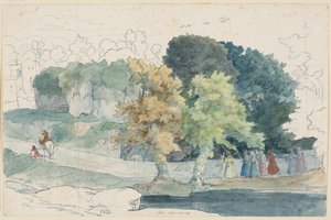 Italienskt landskap med staffagefigurer av Carl Philipp Fohr