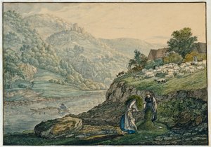 Stolzeneck vid Neckar (blad 19 ur skissboken över Neckar-området)