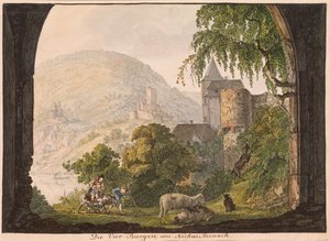 Neckar Steinachs fyra slott (wc på papper)