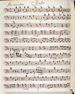 Sida med partitur till konsert i D-dur av Karl Philipp Stamitz av Carl Philipp Stamitz