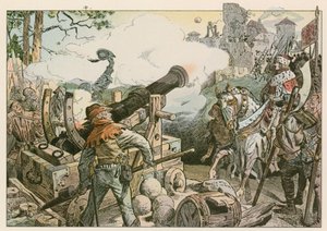 Fredrik I (1371-1440) kämpade mot familjen Von Quitzow 1414 av Carl Rohling