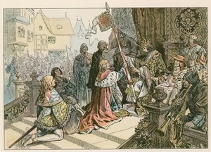 Fredrik I (1371-1440) med Sigismund i Konstanz belönas med landet Kurmark 1417