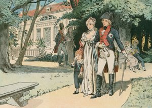 Fredrik Vilhelm III, kung av Preussen (1770-1840), och hans fru, drottning Louise (1776 -1810), i Paretz 1800