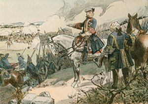 Fredrik den store (1712-1786) vid slaget vid Hohenfriedberg 1745