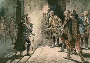 Fredrik den store (1712-1786) vid slottet Lissa på kvällen före slaget vid Leuthen 1757.