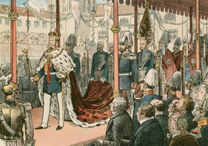 Kröningen av Wilhelm I, kung av Preussen och första tyska kejsaren (1797-1888), i Königsberg 1861.