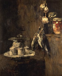Stilleben med rapphöns och ost, efter 1884