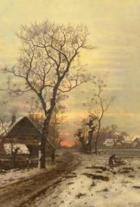 Återvänder hem en vinternatt av Carl Schultze
