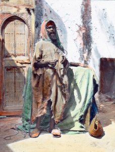 Marocko, blind tiggare i Tangier, bilddatum: ca 1910. Carl Simon-arkivet