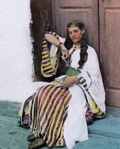 Marocko, ung marockansk flicka, bilddatum: ca 1910. Carl Simon-arkivet
