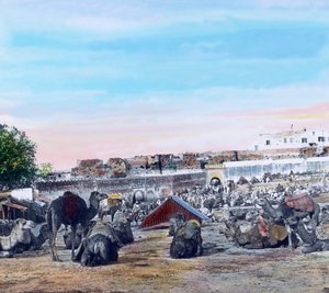 Norra Marocko, Souk i Tangier, bilddatum: ca 1910. Carl Simon-arkivet av Carl Simon