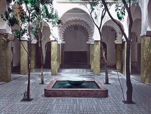 Norra Marocko, Tanger, ambassadens innergård, bilddatum: ca 1910. Carl Simon-arkivet av Carl Simon
