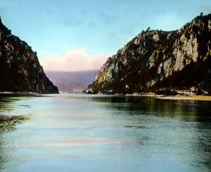 Rumänien, Järnporten, en ravin vid floden Donau, bilddatum: cirka 1920. Carl Simon-arkivet av Carl Simon