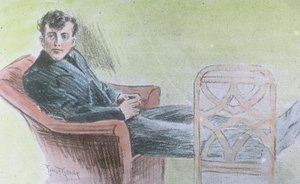 Titanics jungfruresa 1912, bilden troligen en illustration av Harold Bride, en av Titanics trådlösa operatörer för telegram, historia, historisk, Carl Simon, handkolorerad glasbild