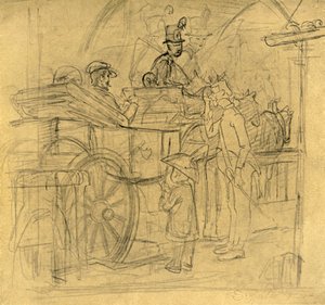 Resande, mitten av slutet av 1800-talet, c1924. av Carl Spitzweg