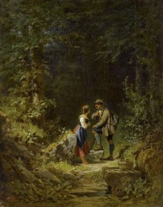  Begegnung im Walde  av Carl Spitzweg