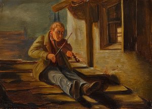 Den behornade violinisten av Carl Spitzweg